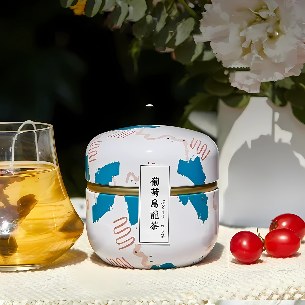 Boîte à thé | Motifs fleuris (Blanc japonais)