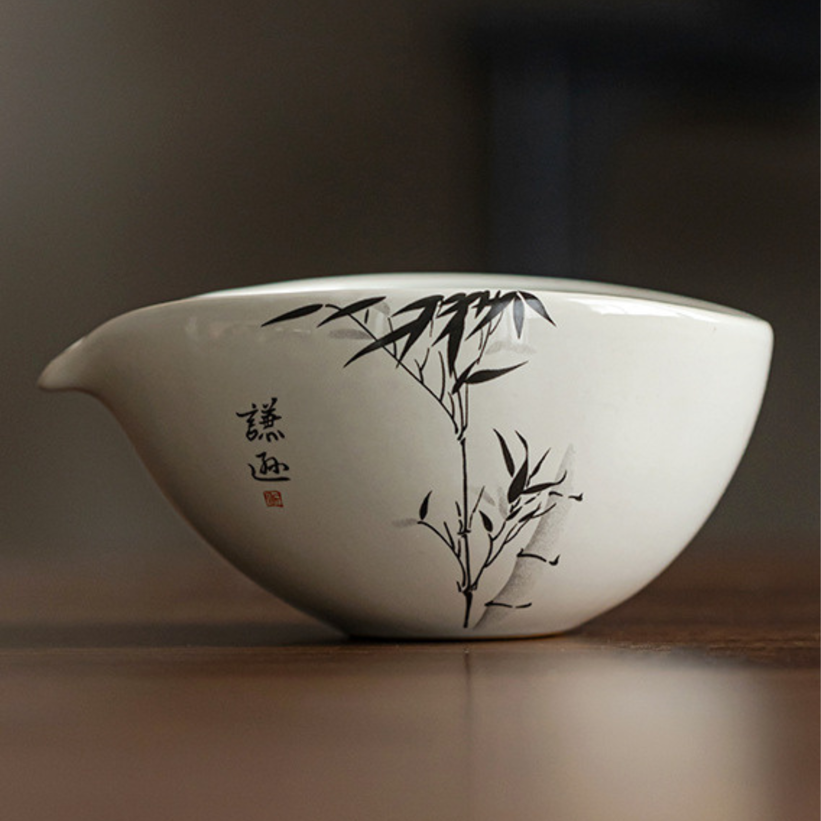 Bol Matcha Tradition – Chawan céramique motif bambou noir