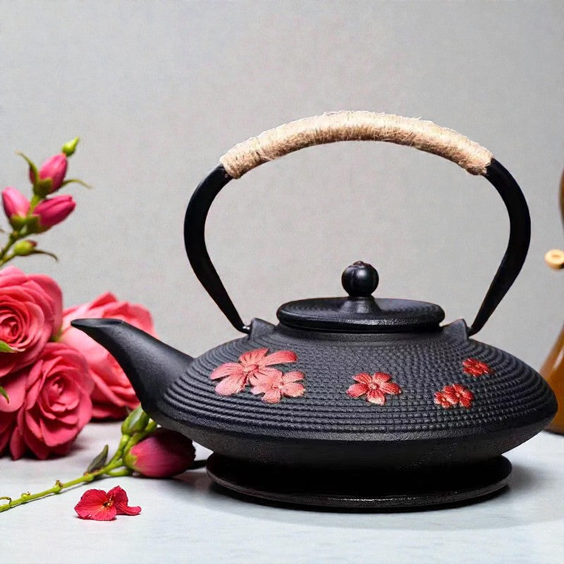 Théière en fonte - Fleur Rouge Cérémoniale