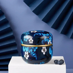 Boîte à thé | Motifs fleuris (Bleu nuit floral)