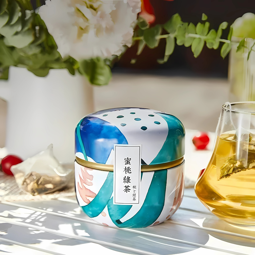 Boîte à thé | Motifs fleuris (Océan)