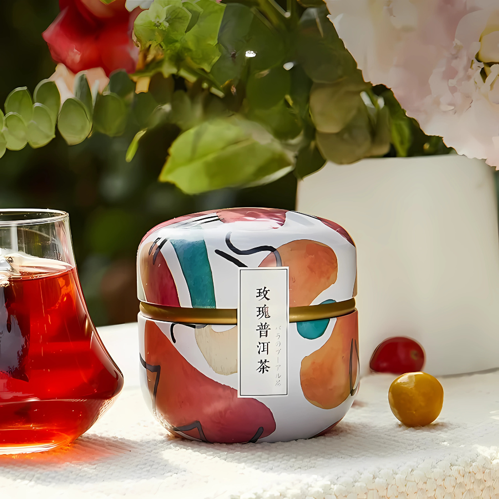 Boîte à thé | Motifs fleuris (Oranger)