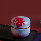 Boîte à thé | Motifs fleuris (Rouge flamboyant)