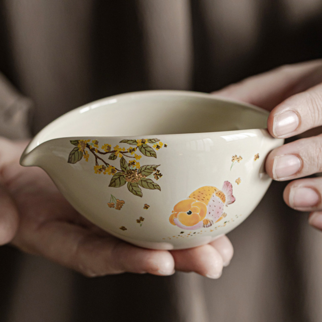 Bol Matcha Japonais – Chawan céramique motif fruits et fleurs