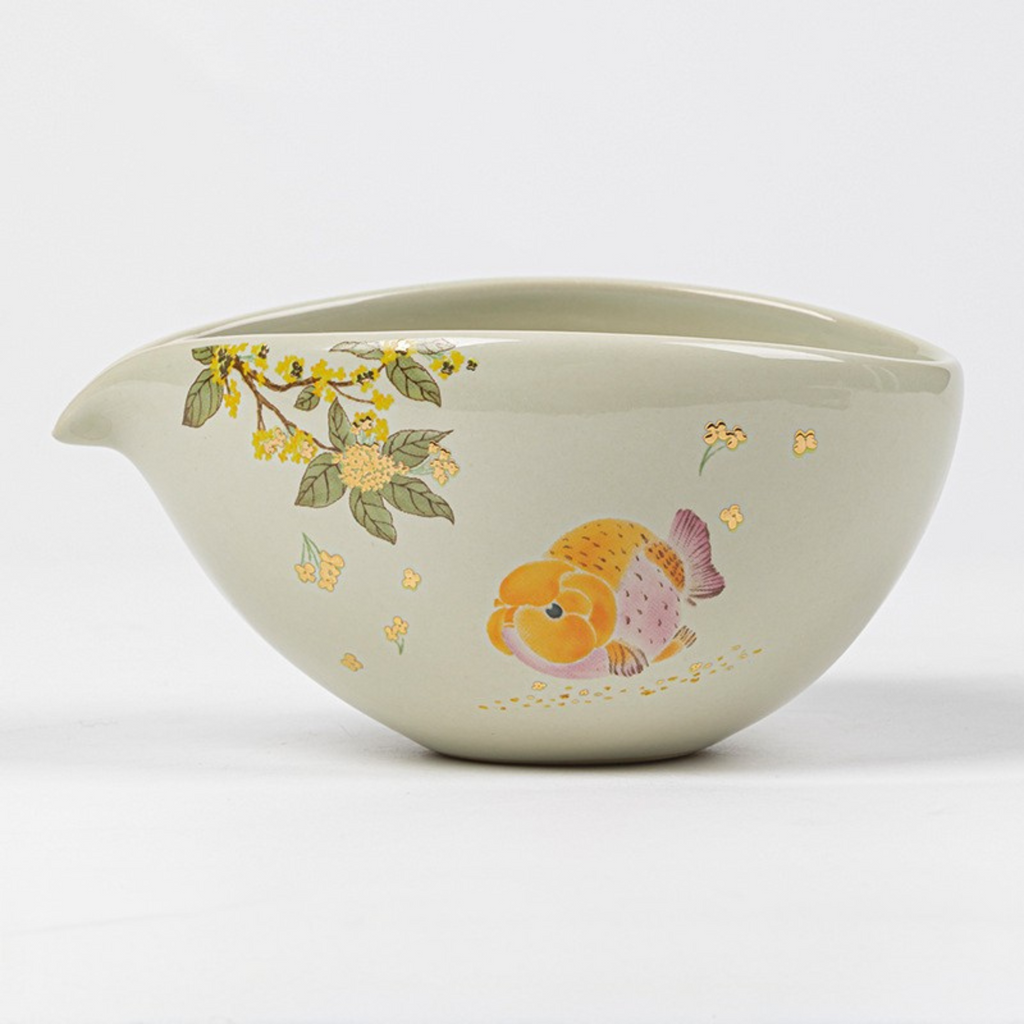 Bol Matcha Japonais – Chawan céramique motif fruits et fleurs
