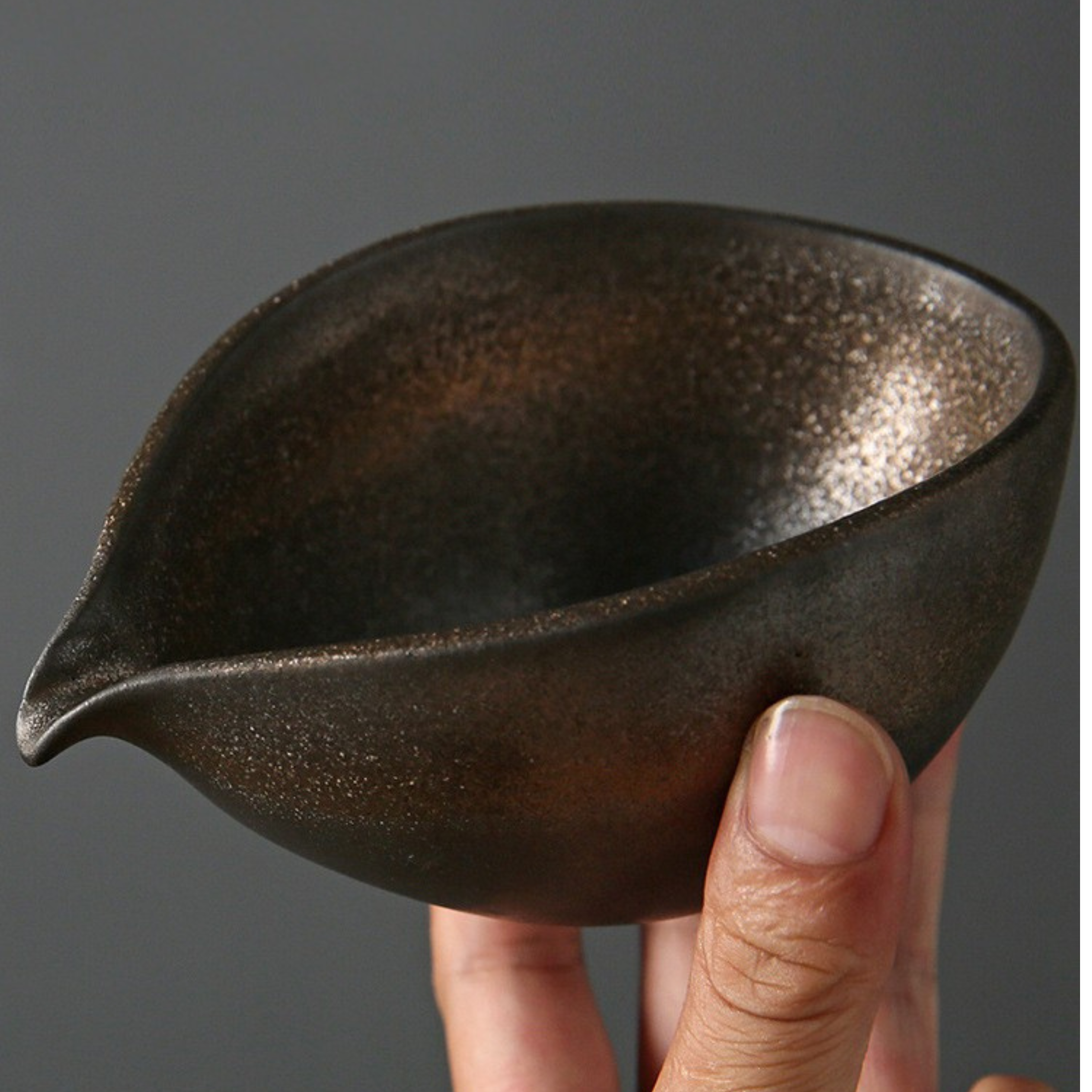 Bol matcha Chawan Japonais en Poterie Naturelle | Finition Pierre Gris Authentique