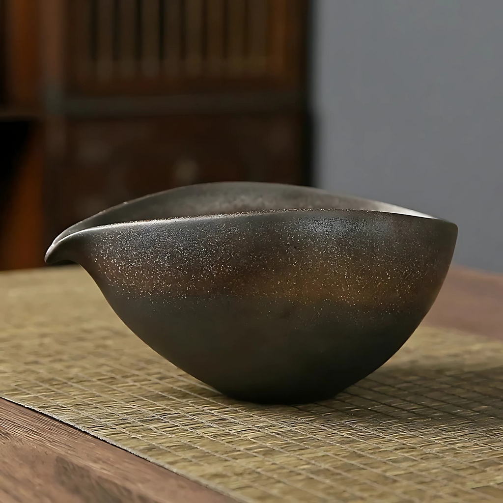 Bol matcha Chawan Japonais en Poterie Naturelle | Finition Pierre Gris Authentique