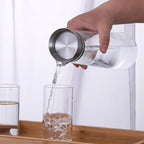 Carafe en verre avec couvercle inox – Pichet 1L/1,5L pour thé glacé