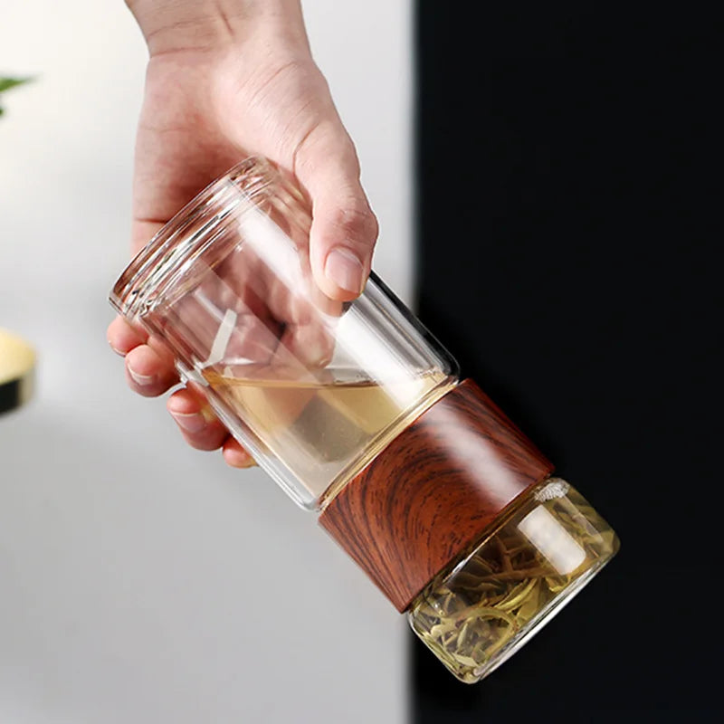 Gourde à thé | Double Paroi Bois