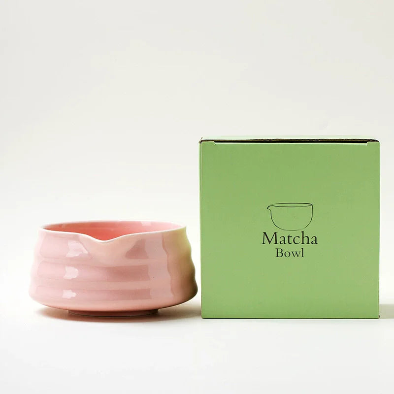 Set Matcha Japonais Rose – Bol & Support de Fouet Traditionnels