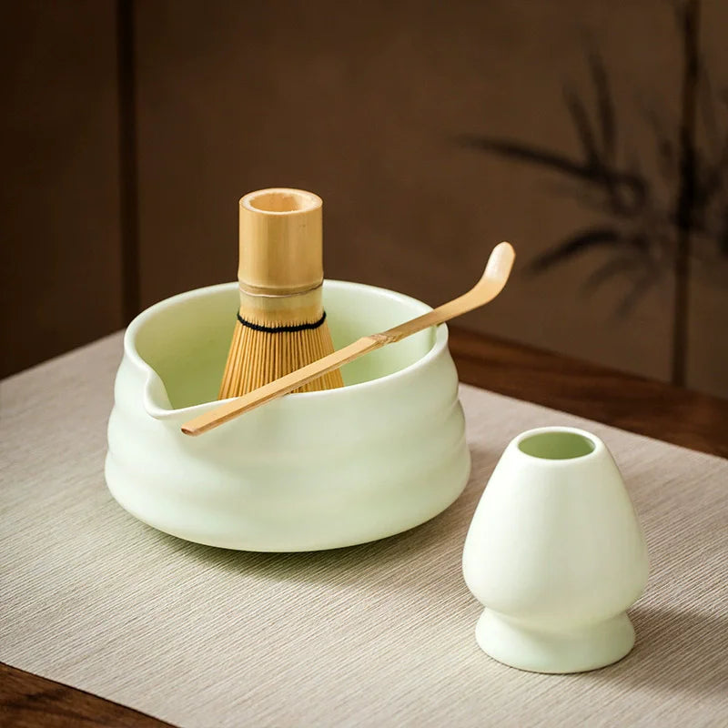 Set Matcha Japonais Vert – Bol & Support de Fouet Traditionnels