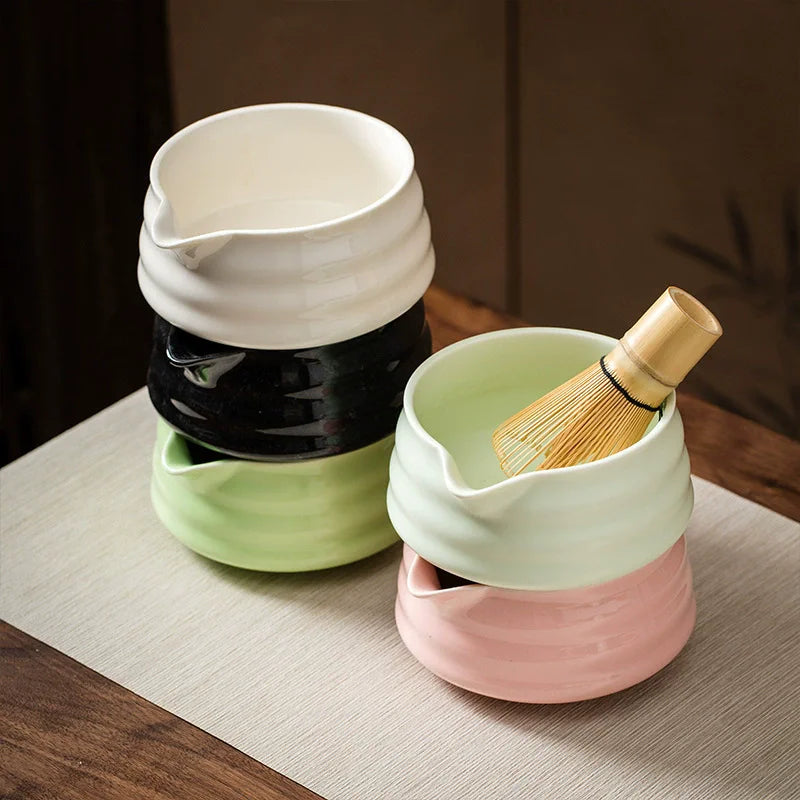 Set Matcha Japonais Rose – Bol & Support de Fouet Traditionnels