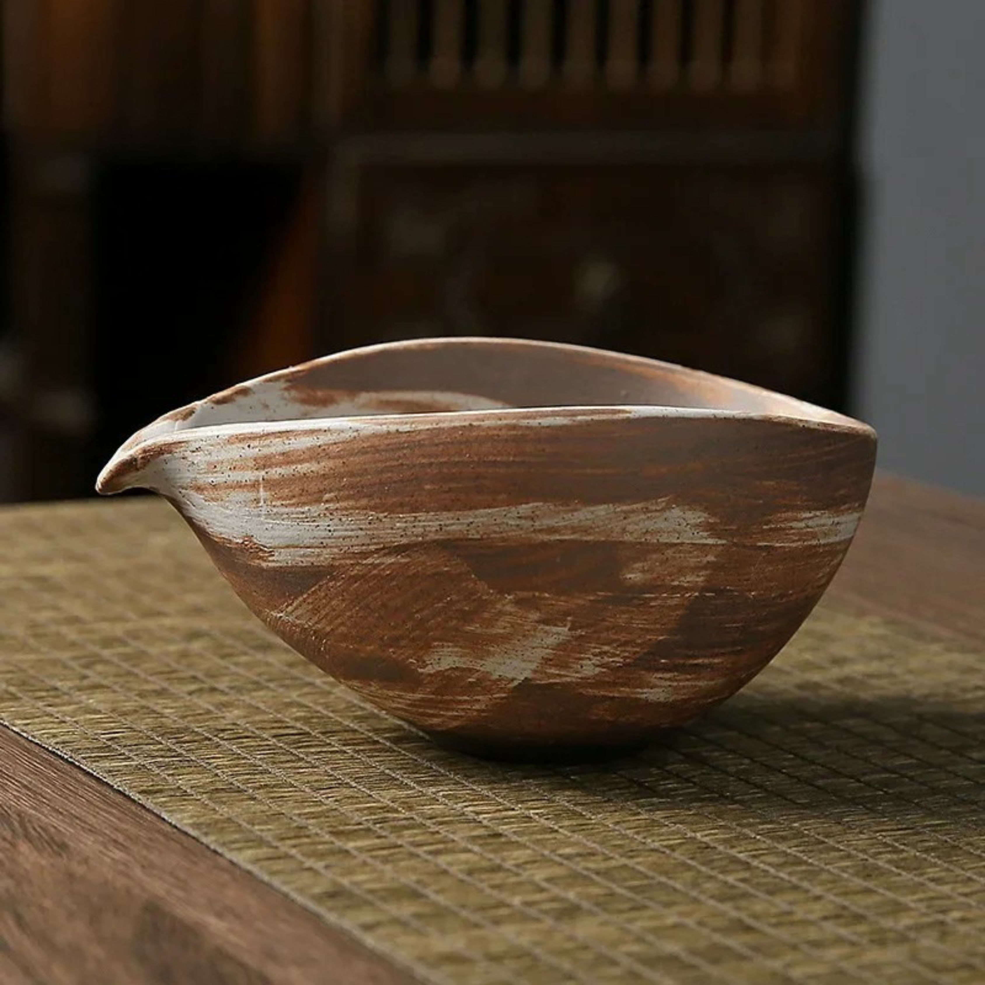 Set Tradition Matcha – Bol Chawan marron rougeâtre + fouet bambou