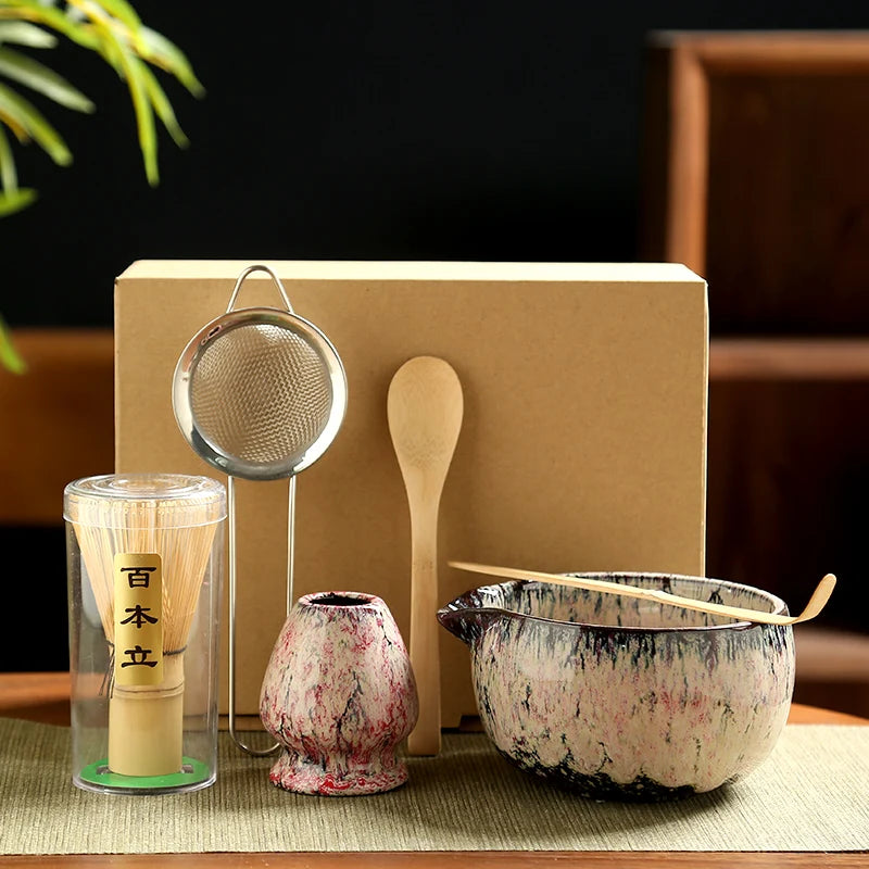 Set complet matcha | Cérémonie japonaise – Édition Rose Sérénité
