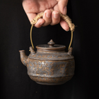 Théière Japonaise en Fonte Antique 180 ml – Bouilloire Artisanale avec Anse Haute