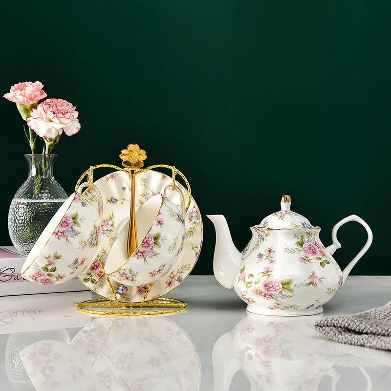 Théière anglaise originale en porcelaine | Théière avec tasse pour afternoon tea