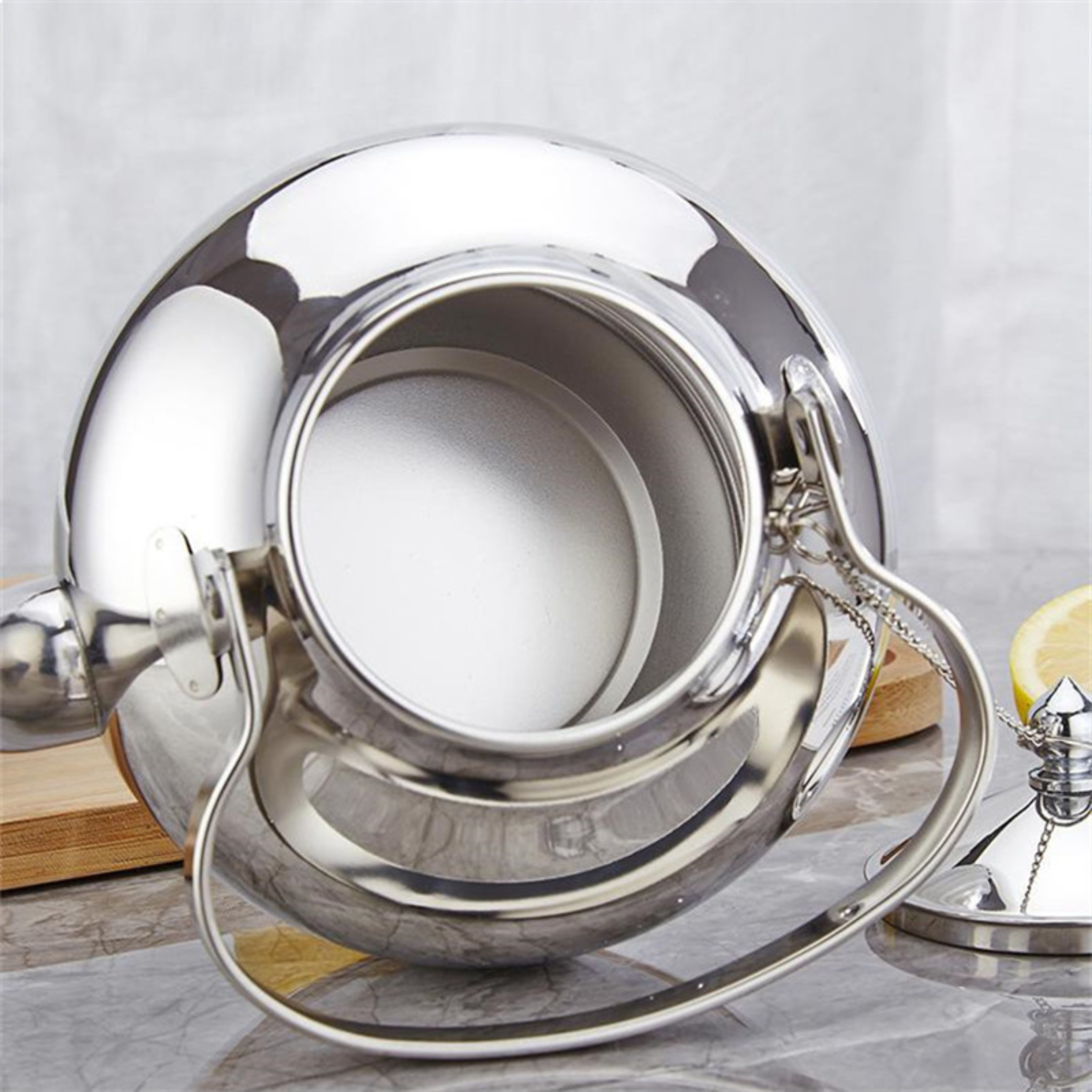 Théière en inox | Argentée avec infuseur