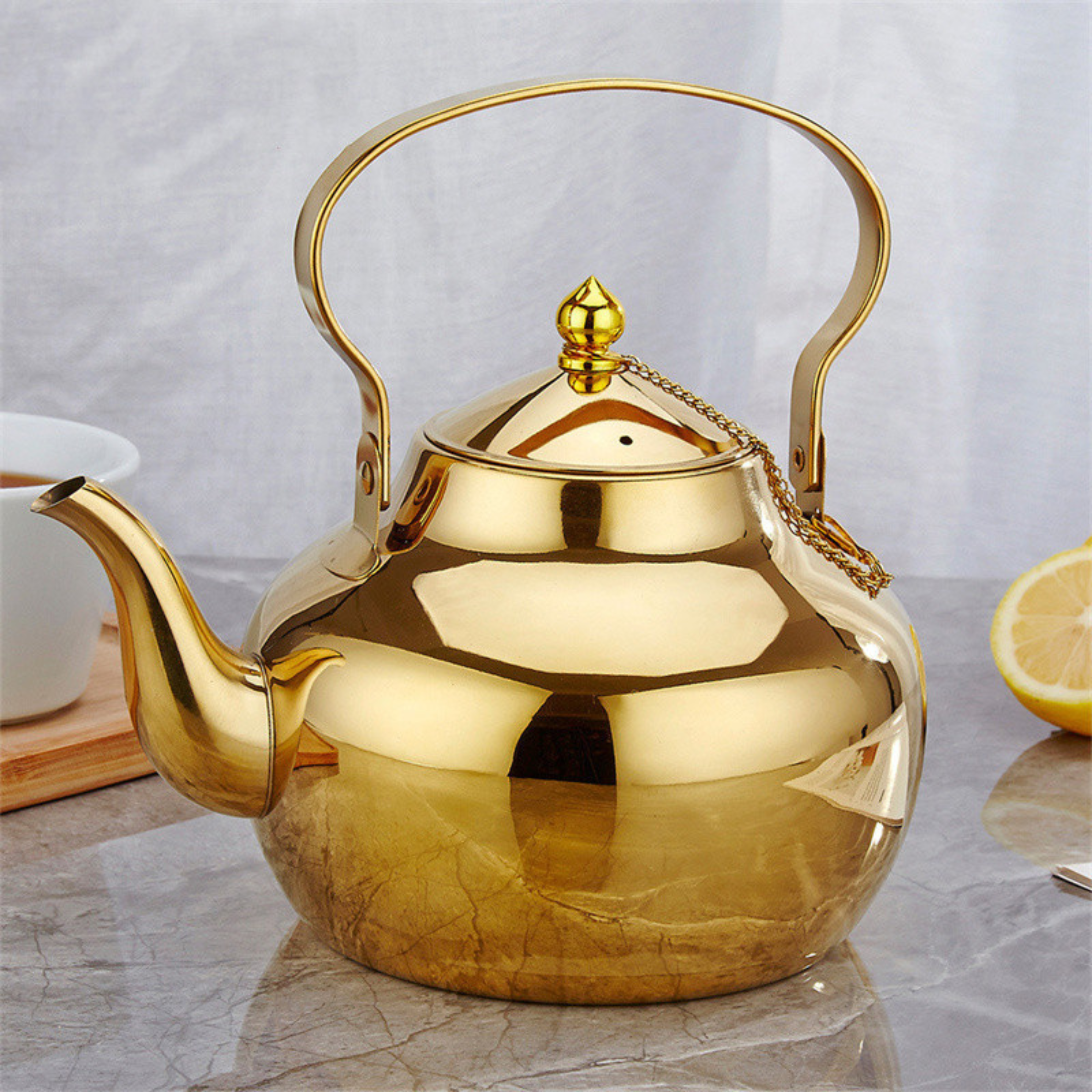 Théière en inox | Dorée