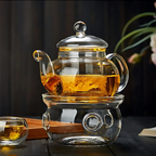 Théière en verre transparente avec filtre | Design élégant