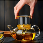 Théière en verre transparente avec filtre | Design élégant