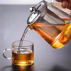 Théière en verre transparente avec infuseur | Design résistant à la chaleur