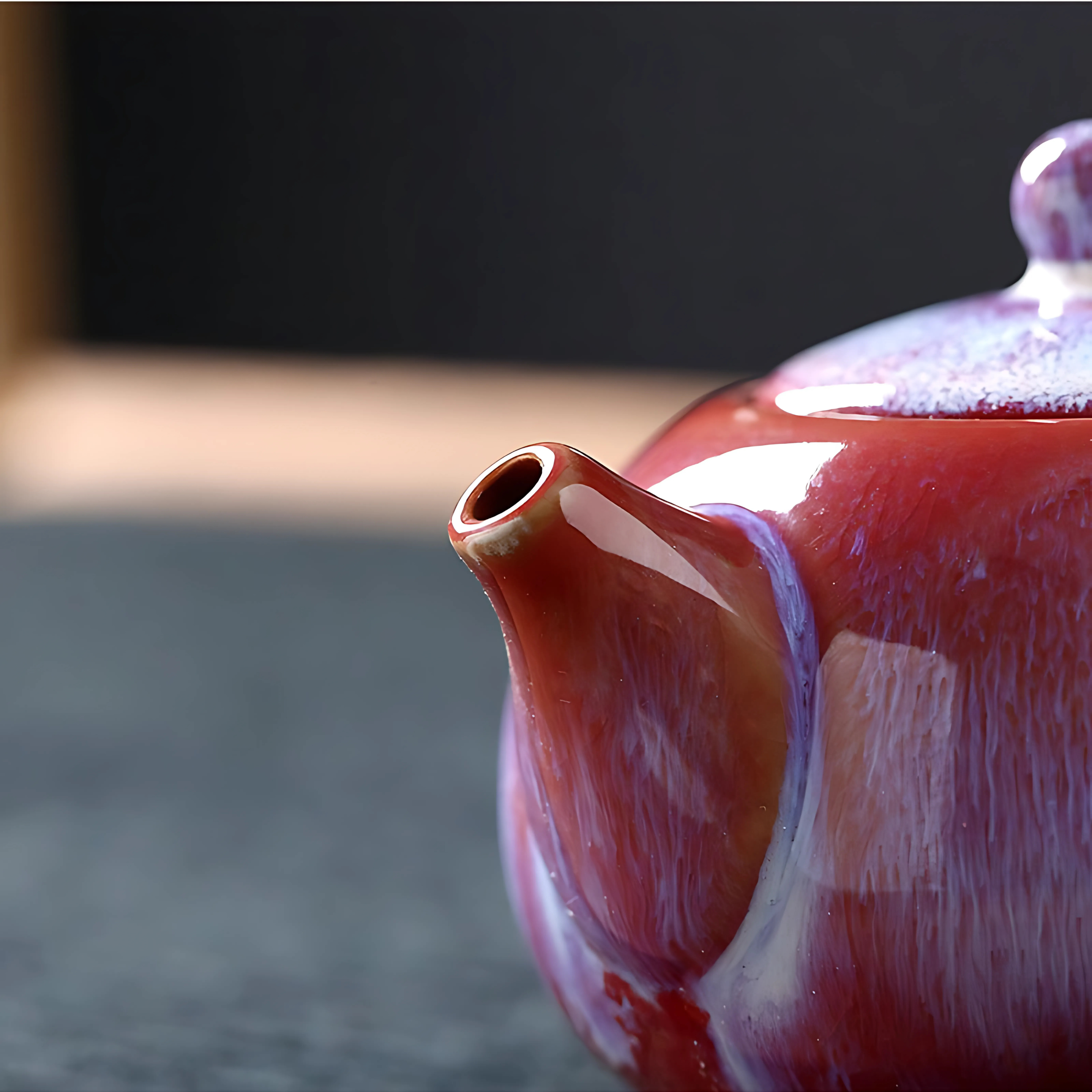 Théière japonaise artisanale en céramique émaillée | Rose Poudré